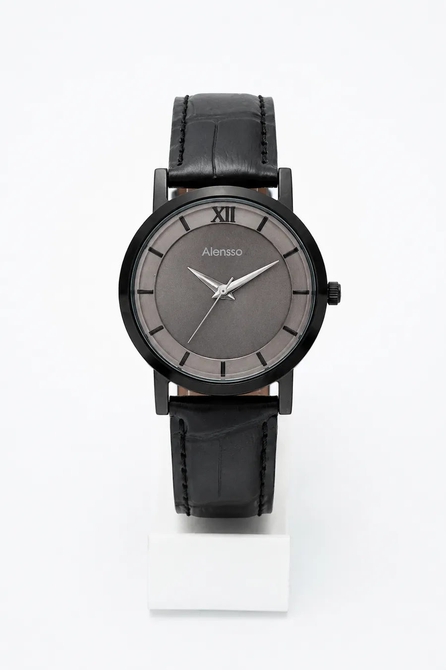 Alensso Signora A165 Women’s Analog Watch Gray Dial & Black Leather Strap
