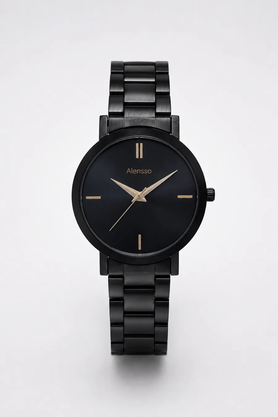 Alensso Signora A133 Women’s Analog Watch Black Dial & Black Metal Chain Strap
