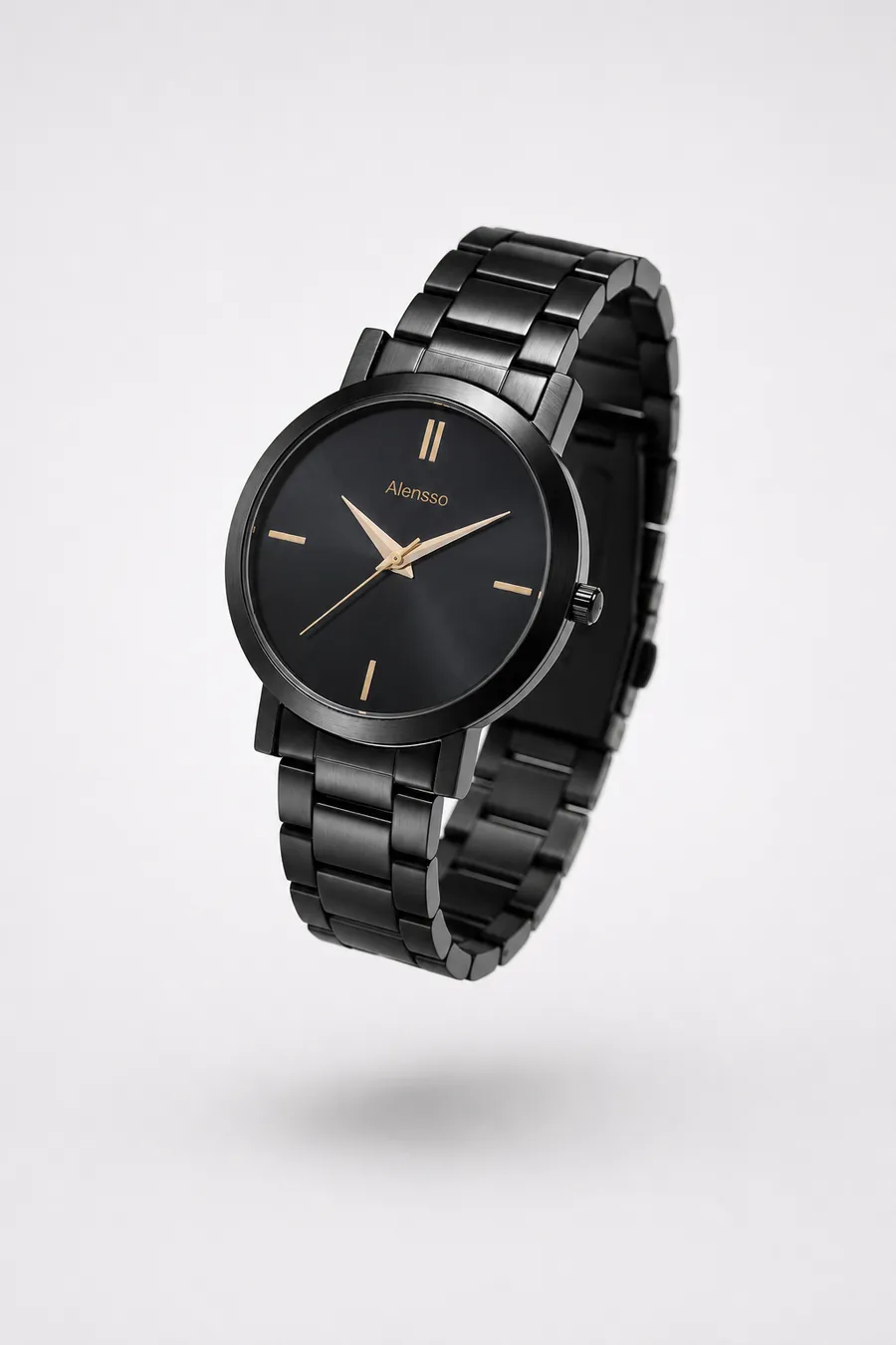 Alensso Signora A133 Women’s Analog Watch Black Dial & Black Metal Chain Strap
