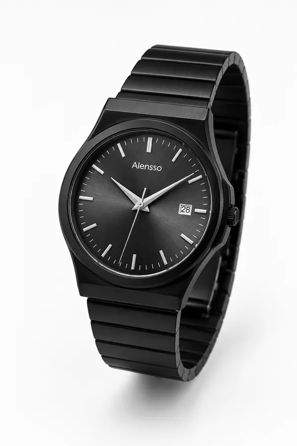 Alensso Signora A136 Women’s Analog Watch Black Dial & Black Metal Chain Strap