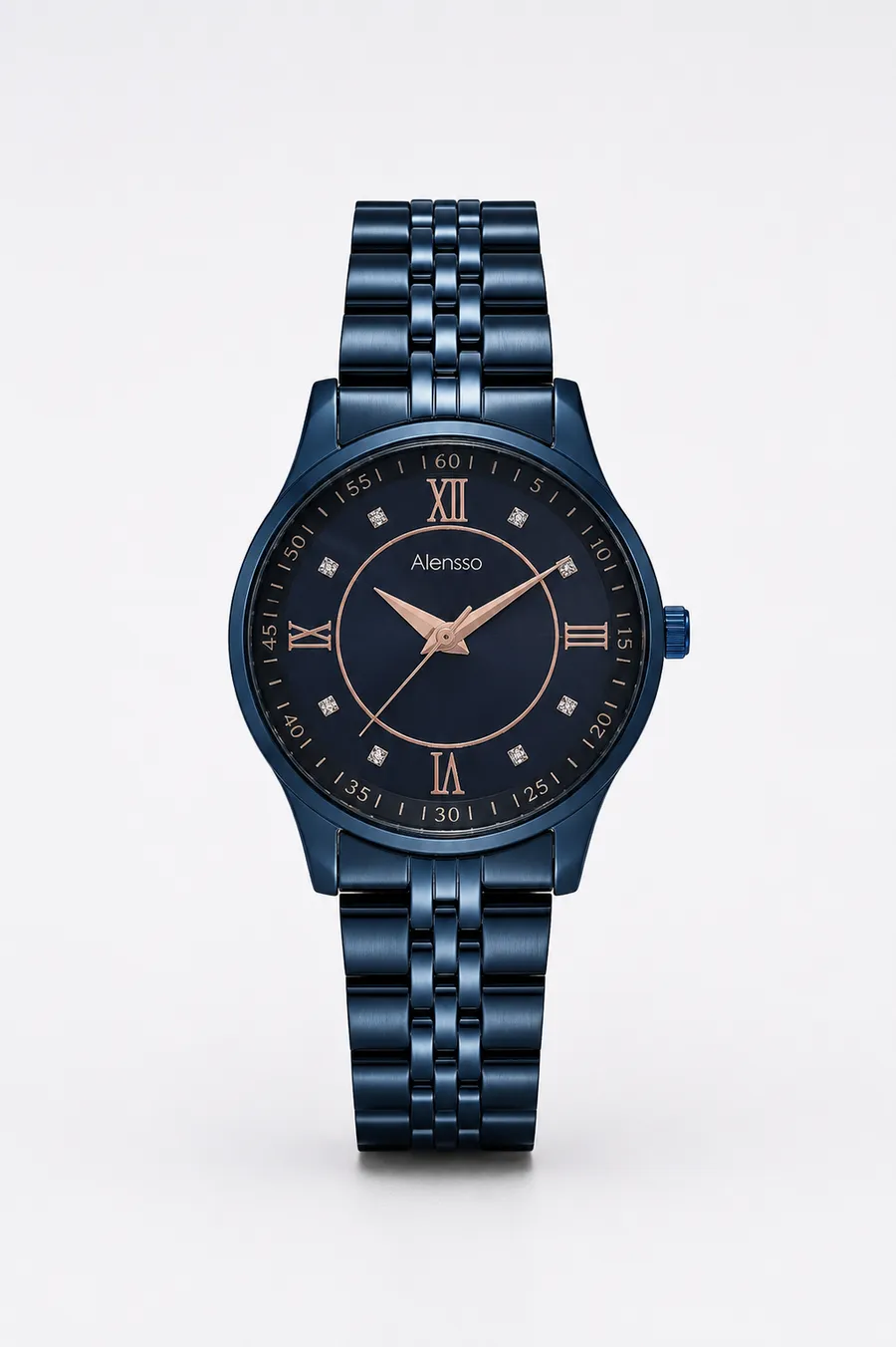 Alensso Signora A137 Women’s Elegant Watch Blue Dial & Blue Metal Bracelet