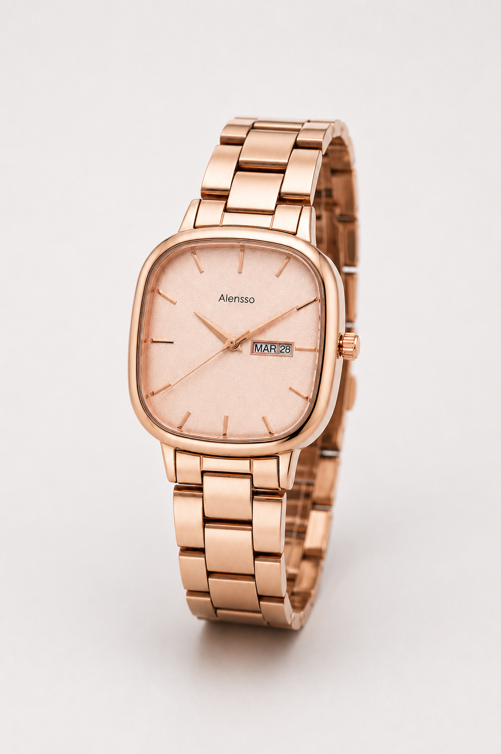 Alensso Signora A156 Women’s Analog Watch Rose Gold Dial & Rose Gold Chain Strap